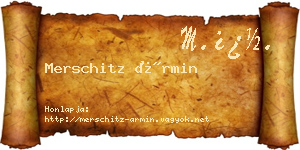 Merschitz Ármin névjegykártya
